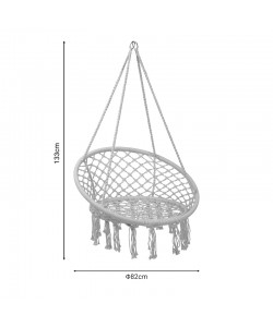 Αιώρα-κούνια κάθισμα Eventful pakoworld σχοινί μπεζ 82x82x133εκ