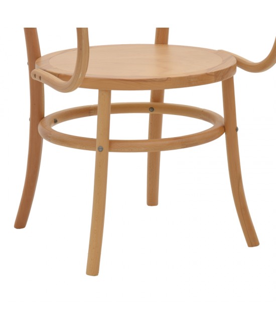 Πολυθρόνα Verfie pakoworld φυσικό ξύλο οξιάς 55x50x83εκ