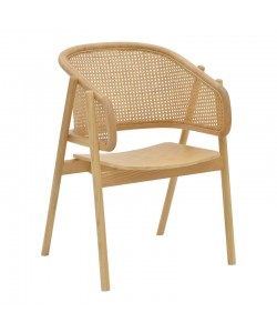 Πολυθρόνα Wenzy pakoworld φυσικό Rattan - μασίφ ξύλο toon 58x58x82εκ