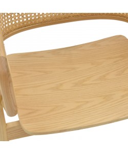 Πολυθρόνα Wenzy pakoworld φυσικό Rattan - μασίφ ξύλο toon 58x58x82εκ