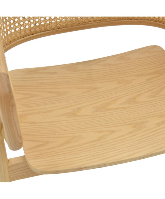 Πολυθρόνα Wenzy pakoworld φυσικό Rattan - μασίφ ξύλο toon 58x58x82εκ
