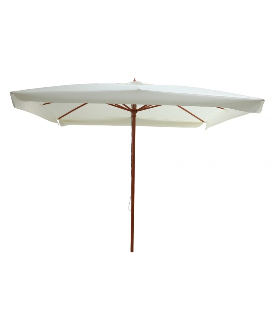 Ομπρέλα επαγγελματική Vasel pakoworld μονοκόμματος ιστός ξύλο-μπεζ ύφασμα 300x300x250εκ