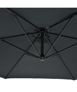 Ομπρέλα με βάση Jiopel pakoworld μονοκόμματος ιστός αλουμίνιο-ύφασμα μπεζ-γκρι Φ3m