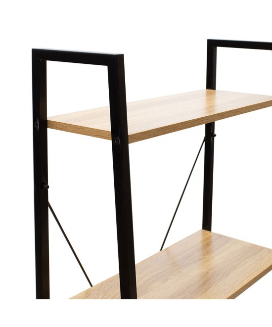 Βιβλιοθήκη Ramon pakoworld φυσικό-μαύρο 60x23x145,5εκ