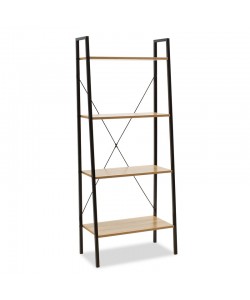 Βιβλιοθήκη Ramon pakoworld φυσικό-μαύρο 60x23x145,5εκ