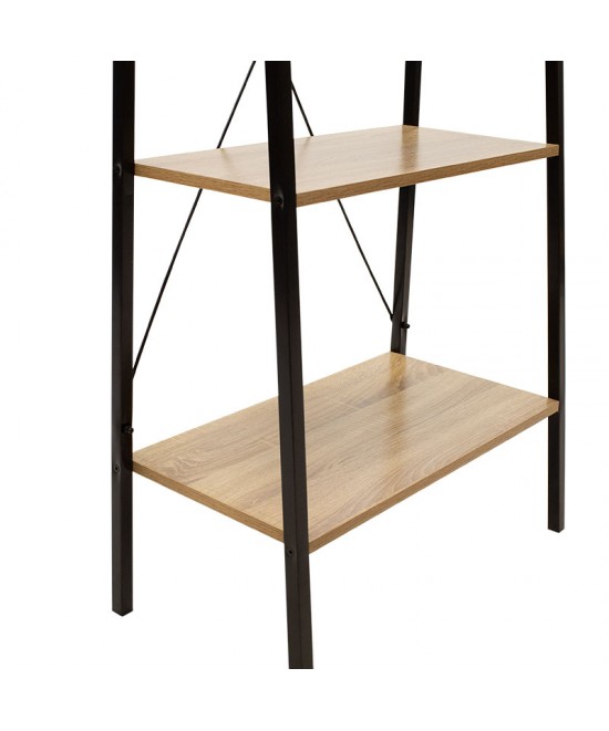 Βιβλιοθήκη Ramon pakoworld φυσικό-μαύρο 60x23x145,5εκ