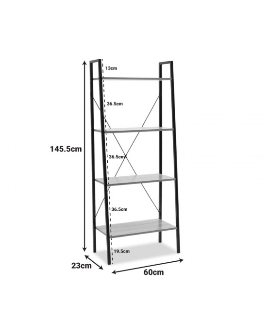Βιβλιοθήκη Ramon pakoworld φυσικό-μαύρο 60x23x145,5εκ