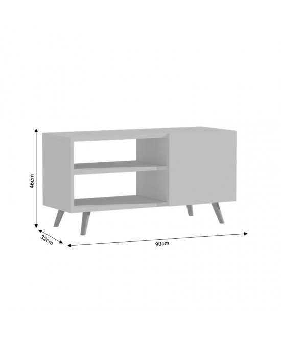 Έπιπλο τηλεόρασης Ellon pakoworld μελαμίνης sonoma-λευκό 120x40x41εκ.