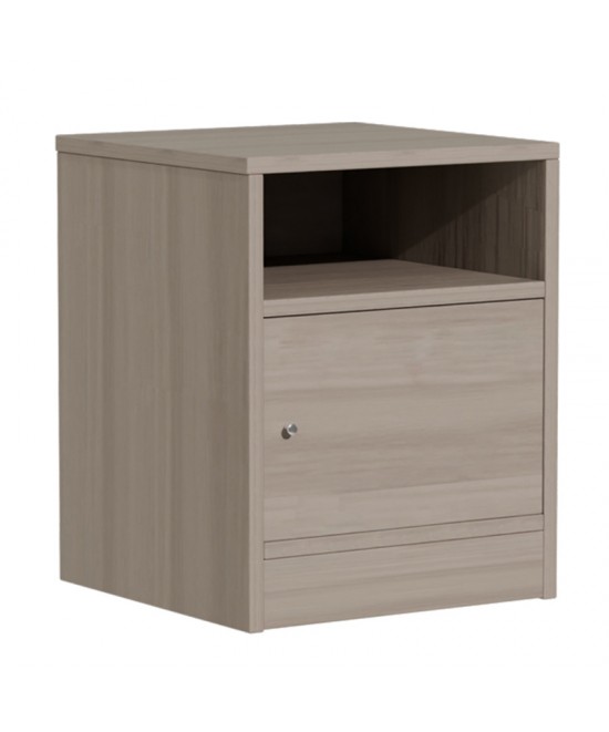Κομοδίνο Foly pakoworld με ένα ντουλάπι γκρι oak 40x40x50εκ