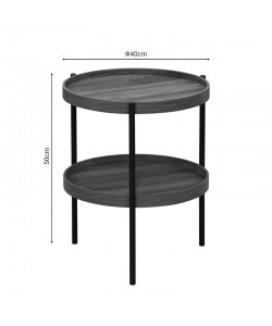 Βοηθητικό τραπέζι Portogie pakoworld mdf καρυδί-μέταλλο μαύρο Φ40x50εκ Βοηθητικό τραπέζι Portogie pakoworld mdf καρυδί-μέταλλο μαύρο Φ40x50εκ