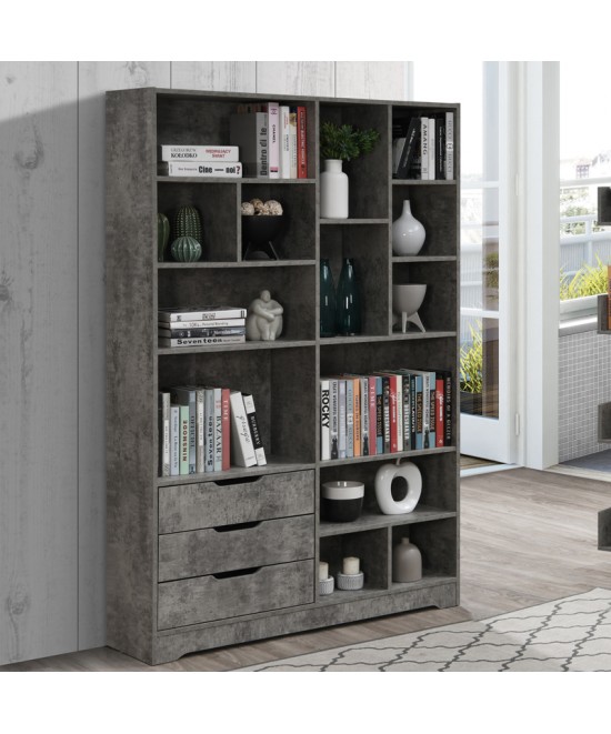 Βιβλιοθήκη Lucinda pakoworld γκρι oak 120x29.8x180.5εκ Βιβλιοθήκη Lucinda pakoworld γκρι oak 120x29.8x180.5εκ