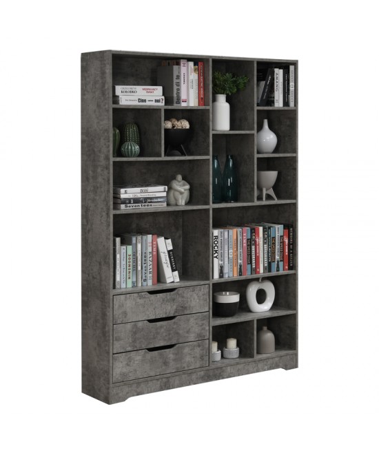 Βιβλιοθήκη Lucinda pakoworld γκρι oak 120x29.8x180.5εκ Βιβλιοθήκη Lucinda pakoworld γκρι oak 120x29.8x180.5εκ
