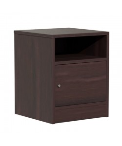 Κομοδίνο Foly pakoworld με ένα ντουλάπι καρυδί 40x40x50εκ