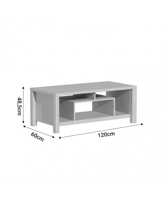 Τραπέζι σαλονιού Tracy pakoworld λευκό-γκρι 120x60x48.5εκ Τραπέζι σαλονιού Tracy pakoworld λευκό-γκρι 120x60x48.5εκ