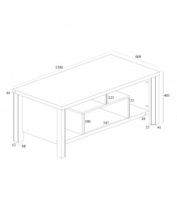 Τραπέζι σαλονιού Tracy pakoworld λευκό-γκρι 120x60x48.5εκ Τραπέζι σαλονιού Tracy pakoworld λευκό-γκρι 120x60x48.5εκ