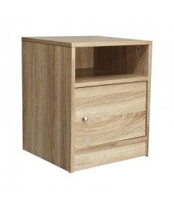 Κομοδίνο Foly pakoworld με ένα ντουλάπι sonoma 40x40x50εκ