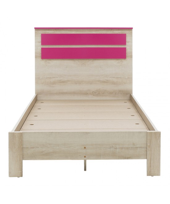 Κρεβάτι παιδικό Looney pakoworld σε χρώμα castillo-ροζ 100x200εκ