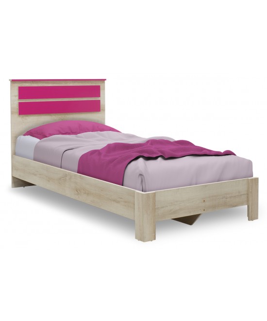 Κρεβάτι παιδικό Looney pakoworld σε χρώμα castillo-ροζ 100x200εκ