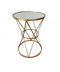 Βοηθητικό τραπέζι σαλονιού Vogarton Inart χρυσό 40x40x56εκ