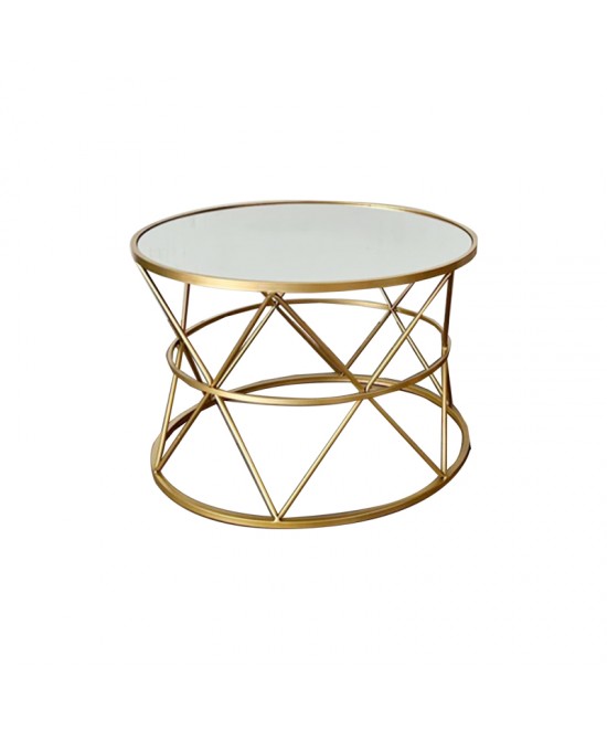 Tραπέζια σαλονιού Pelosif Inart χρυσό σετ 2τεμ μέταλλο