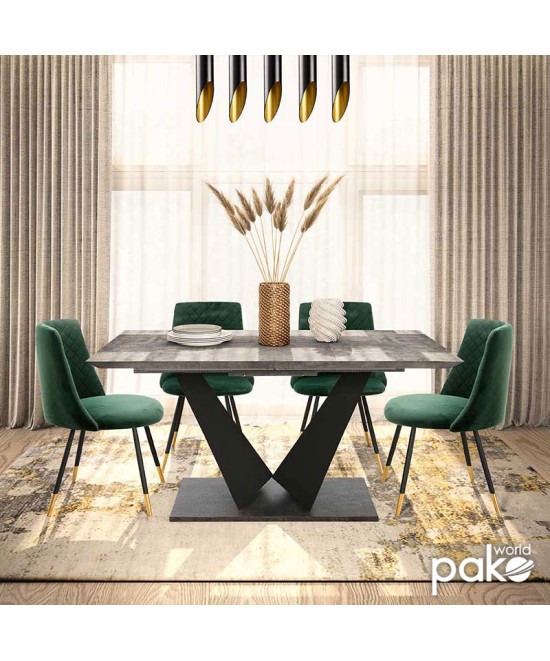 Τραπέζι Gordon pakoworld επεκτεινόμενο γκρι cement- πόδι μαύρο μέταλλο 160-200x90x75εκ Τραπέζι Gordon pakoworld επεκτεινόμενο γκρι cement- πόδι μαύρο μέταλλο 160-200x90x75εκ