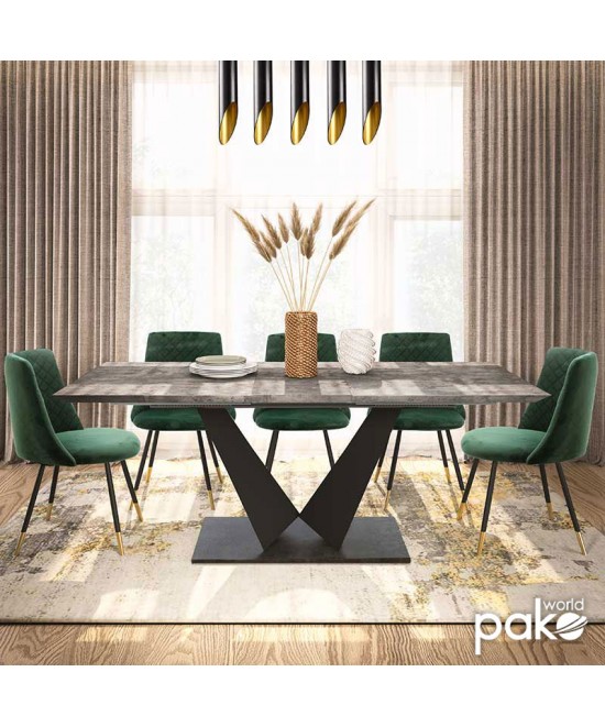 Τραπέζι Gordon pakoworld επεκτεινόμενο γκρι cement- πόδι μαύρο μέταλλο 160-200x90x75εκ Τραπέζι Gordon pakoworld επεκτεινόμενο γκρι cement- πόδι μαύρο μέταλλο 160-200x90x75εκ