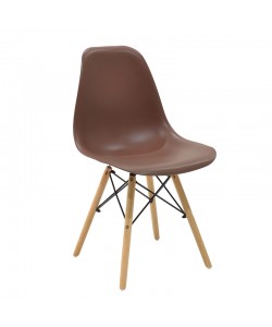 Καρέκλα Julita pakoworld PP καφέ-φυσικό πόδι 46x50x82εκ