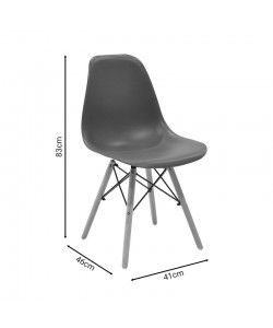 Καρέκλα Julita pakoworld PP καφέ-φυσικό πόδι 46x50x82εκ