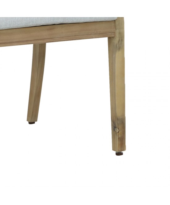 Πολυθρόνα Bolen pakoworld μασίφ ξύλο ακακίας-μπεζ ύφασμα 59x63.2x89.9εκ