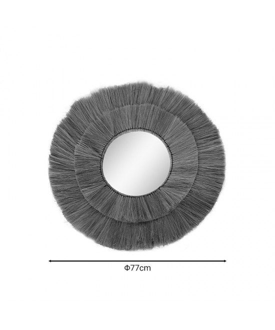 Καθρέπτης Krava Inart φυσικό ψάθα Φ77x3εκ