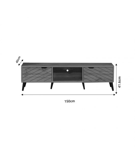 Έπιπλο τηλεόρασης Thelma pakoworld sonoma μελαμίνης 150x40x41.6εκ