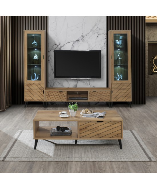 Τραπέζι σαλονιού Thelma pakoworld sonoma μελαμίνης 120x60x41.6εκ