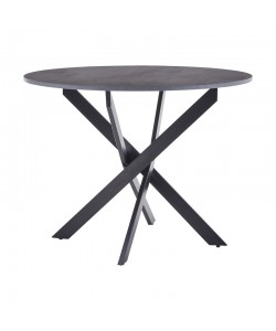 Τραπέζι Dammero pakoworld mdf σε ανθρακί απόχρωση με πόδι μαύρο μέταλλο Φ100x75εκ