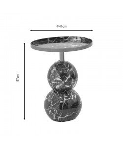 Βοηθητικό τραπέζι Dearest Inart μαυρο μαρμάρου-χρυσό μέταλλο Φ41x57εκ Βοηθητικό τραπέζι Dearest Inart μαυρο μαρμάρου-χρυσό μέταλλο Φ41x57εκ