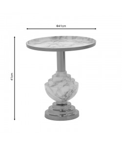 Βοηθητικό τραπέζι Cogent Inart γκρι μαρμάρου-χρυσό μέταλλο Φ41x44εκ Βοηθητικό τραπέζι Cogent Inart γκρι μαρμάρου-χρυσό μέταλλο Φ41x44εκ