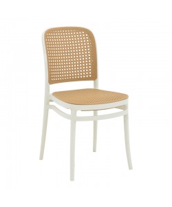 Καρέκλα Nereus pakoworld pp φυσικό-λευκό 45x43x84εκ