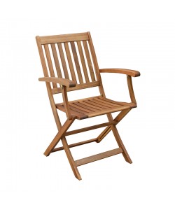 Πολυθρόνα Joter pakoworld πτυσσόμενη ξύλο ακακίας φυσικό 53x60x90εκ