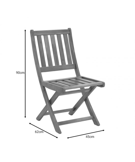 Καρέκλα Elijie pakoworld πτυσσόμενη ξύλο ακακίας φυσικό 45x62x90εκ