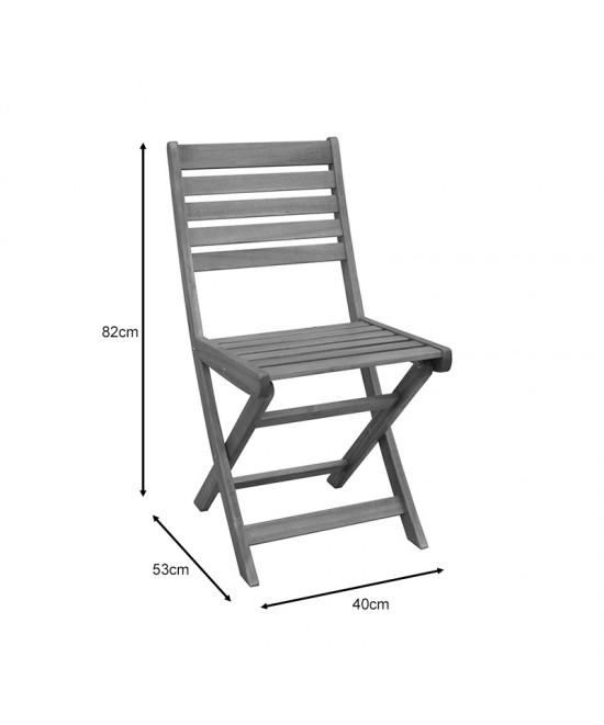 Καρέκλα Fatel pakoworld πτυσσόμενη ξύλο ακακίας φυσικό 40x53x82εκ