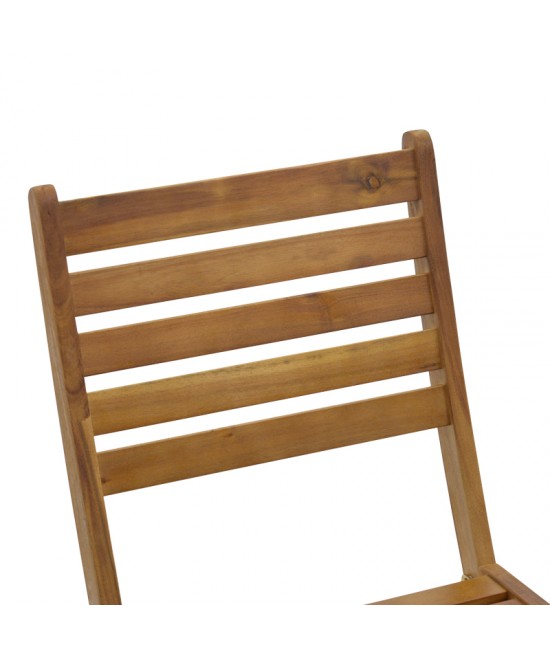 Καρέκλα Fatel pakoworld πτυσσόμενη ξύλο ακακίας φυσικό 40x53x82εκ