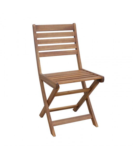 Καρέκλα Fatel pakoworld πτυσσόμενη ξύλο ακακίας φυσικό 40x53x82εκ