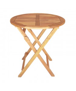 Τραπέζι Capruva pakoworld πτυσσόμενο φυσικό ξύλο ακακίας Φ70x74εκ