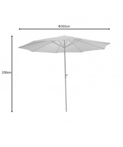 Ομπρέλα επαγγελματική Frow pakoworld λευκό αλουμίνιο-μπεζ ύφασμα Φ3m Ομπρέλα επαγγελματική Frow pakoworld λευκό αλουμίνιο-μπεζ ύφασμα Φ3m