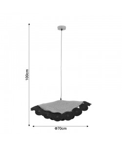 Φωτιστικό οροφής Kono Inart φυσικό-μαύρο Φ70x100εκ