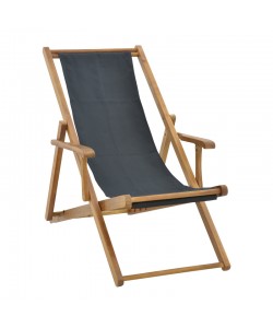 Σεζλόνγκ Xurian pakoworld ξύλο ακακίας φυσικό-πανί pvc μαύρο