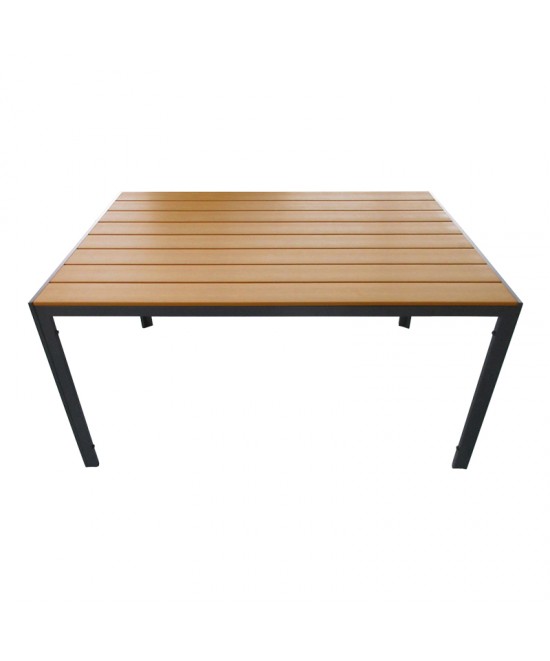 Τραπέζι Nares pakoworld αλουμίνιο ανθρακί-plywood φυσικό 180x90x72.5εκ