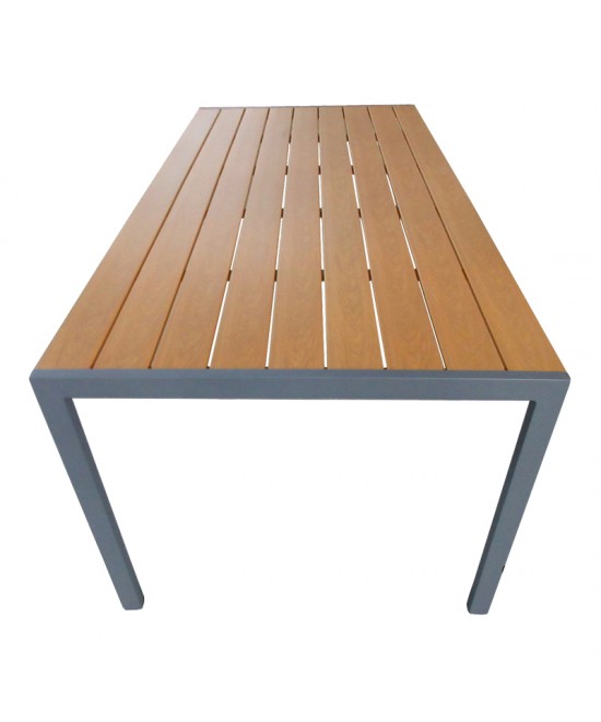 Τραπέζι Nares pakoworld αλουμίνιο ανθρακί-plywood φυσικό 180x90x72.5εκ