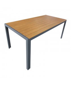 Τραπέζι Nares pakoworld αλουμίνιο ανθρακί-plywood φυσικό 180x90x72.5εκ
