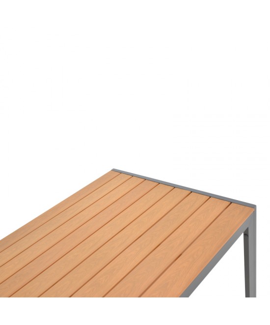 Τραπέζι Nares pakoworld αλουμίνιο ανθρακί-plywood φυσικό 180x90x72.5εκ