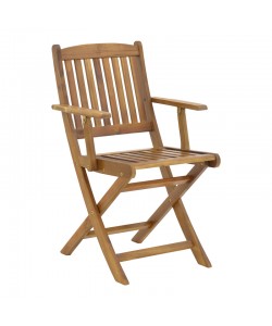 Πολυθρόνα Recofly pakoworld πτυσσόμενη ξύλο ακακίας φυσικό 52x53x85εκ